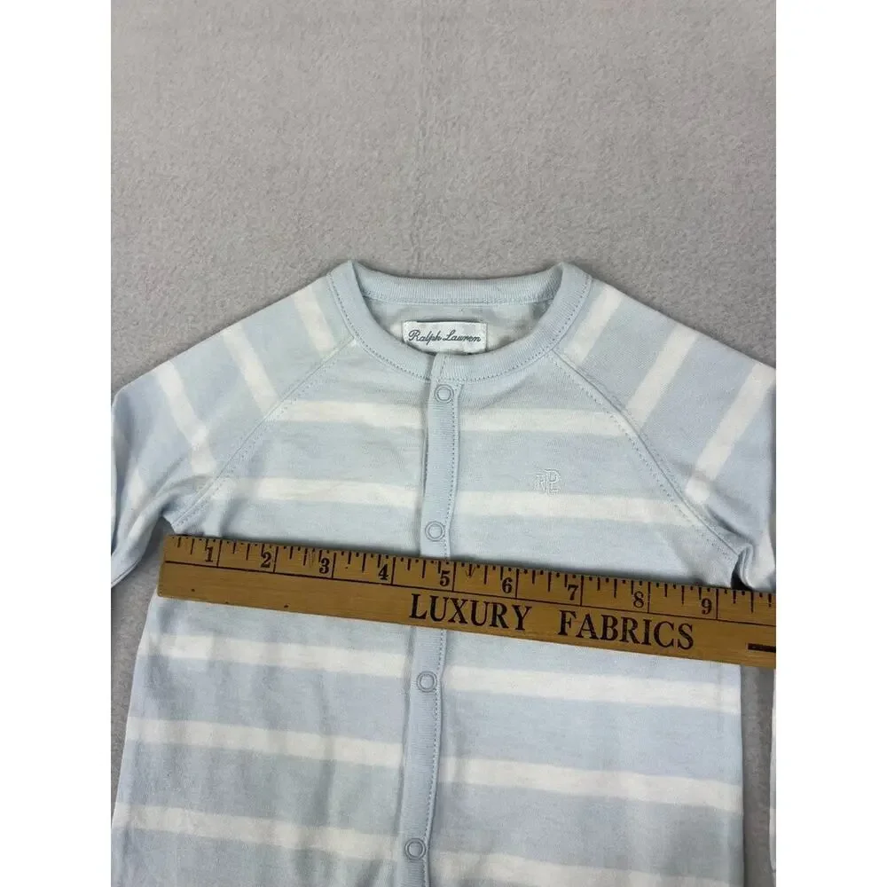 Polo Ralph Lauren Coverall Baby Size 6 Months One Piece Fleece full Button Front